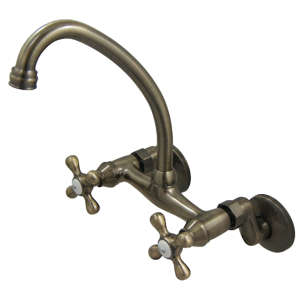KS214AB 6-Inch Adjustable Center Wall Mount Kitchen Faucet